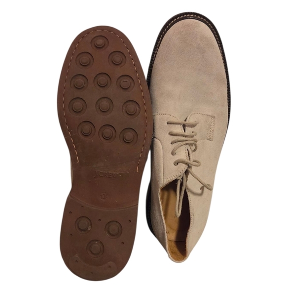 J.Crew Suede Leather Dress Up Oxford Shoes Laces Tan Beige Cream Men's 10.5 - Picture 4 of 7
